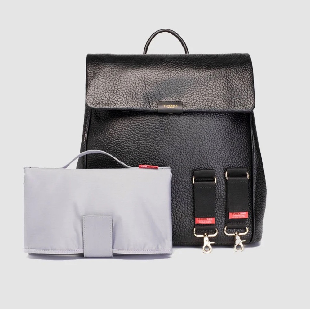 Storksak St James Diaper Bag, Black Leather